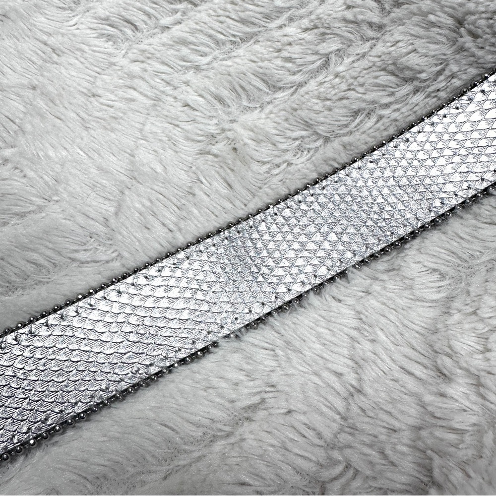 Century Canada THE ICING Silver Beaded Trim Shiny fancy bling party M, NWOT